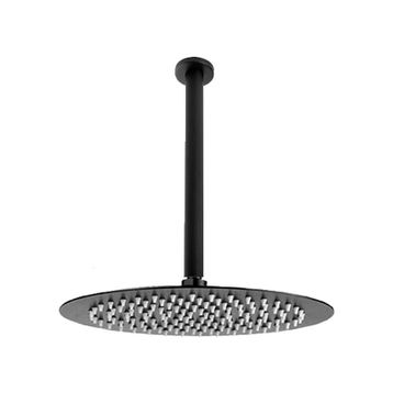 Fause Tavandan Borulu Oval Slim Metal Ankastre Siyah 25 cm Duş Başlığı