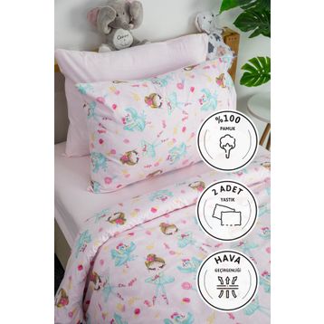Favora Peri Balerin Pembe 160x220 cm Tek Kişilik Nevresim Takımı