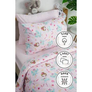 Favora Peri Balerin Pembe 160x220 cm Tek Kişilik Nevresim Takımı