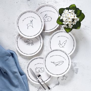Fecra Animal 6 Parça Pasta Tabağı Seti