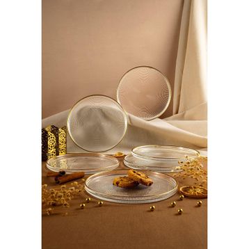 Fecra Loren 6 Parça 21 cm Gold Fileli Servis Seti