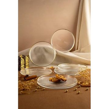 Fecra Loren 6 Parça 21 cm Gold Fileli Servis Seti