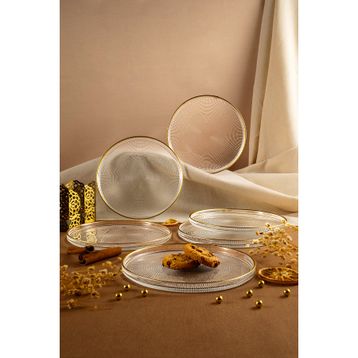 Fecra Loren 6 Parça 21 cm Gold Fileli Servis Seti
