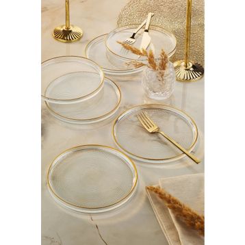 Fecra Loren Gold Fileli 16 cm 6'lı Pasta Tabağı Seti