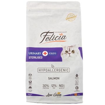 Felicia 2 kg Hypo Allergenic Üriner Sağlığı için Somonlu Düşük Tahıllı Kısırlaştırılmış Kuru Kedi Maması