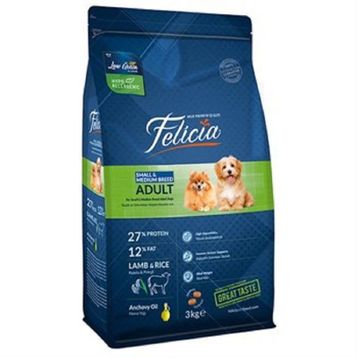 Felicia 3 kg Küçük Orta Boy Irk Kuzulu Yetişkin Kuru Köpek Maması