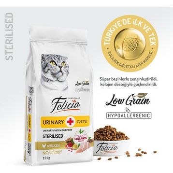 Felicia Kolajen Destekli Hipoalerjenik Tavuklu Kısırlaştırılmış Yetişkin 12 kg Kedi Maması