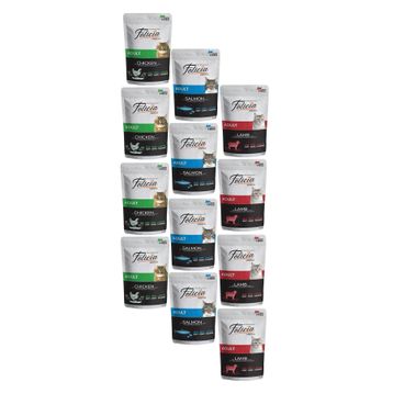 Felicia Tahılsız Yetişkin Somon Kuzu Tavuk Yaş 12x85 gr Kedi Yaş Maması