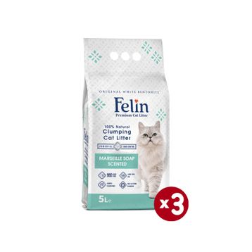 Felin 3x5 lt Marsilya Sabunu Kedi Kumu