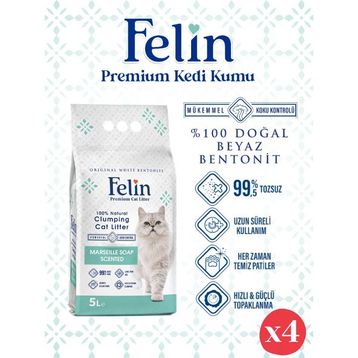 Felin 4x5 lt Marsilya Sabunu Kedi Kumu