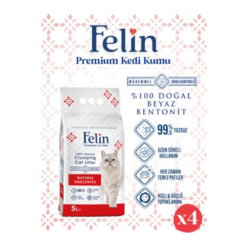 Felin 4x5 lt Naturel Kokusuz Kedi Kumu
