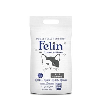 Felin Aktif Karbonlu Topaklanan İnce Taneli 15 lt Kedi Kumu