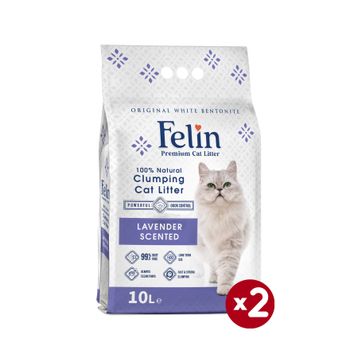 Felin Lavanta Kokulu Bentonit Topaklaşan 2x10 lt Doğal Kedi Kumu