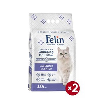 Felin Lavanta Kokulu Bentonit Topaklaşan 2x10 lt Doğal Kedi Kumu