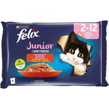 Felix 12x85 gr Ekonomik Paket Yavru Kediler İçin Sığır Etli ve Tavuklu Tam Yaş Kedi Maması