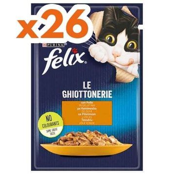 Felix 26x85 gr Pouch Le Ghiottonerie Tavuklu Yaş Kedi Maması