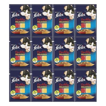 Felix Çifte Lezzet Sığır ve Tavuklu 12x85 gr Yaş Kedi Maması