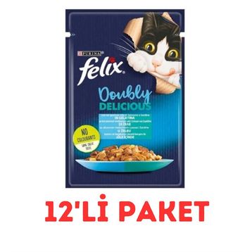 Felix Çifte Lezzet Somon ve Sardalyalı 12x85 gr Yaş Kedi Maması