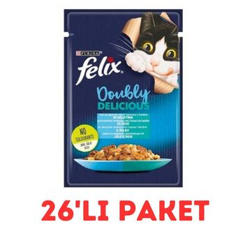 Felix Çifte Lezzet Somon ve Sardalyalı 85 gr 26'lı Paket Yaş Kedi Maması