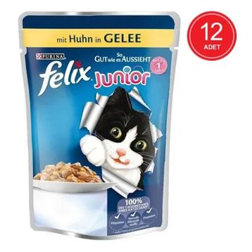 Felix Junior Tavuklu Pouch 12x100 gr Yavru Kedi Maması