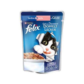 Felix Sardalya ve Somonlu Pouch 48x100 gr Yetişkin Yaş Kedi Mamas