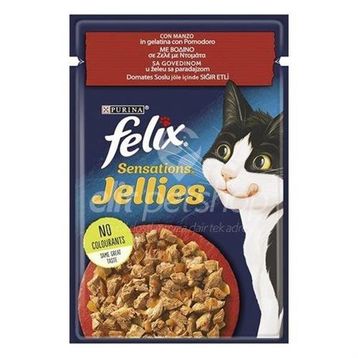 Felix Sensations Jellies Sığır Eti ve Domatesli Özel Yaş 85 gr Kedi Maması