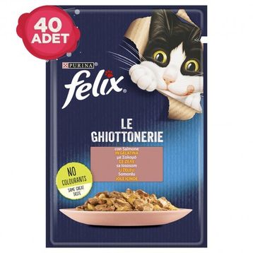 Felix Somonlu Pouch Yetişkin Kedi 40x85 gr Yaş Mama Konserve