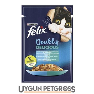 Felix Somonlu ve Sardalyalı Yetişkin 100 gr Kedi Konserve Maması