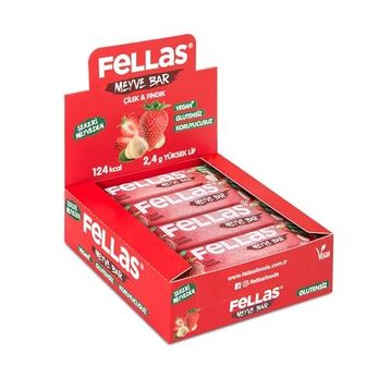 Fellas 35 gr Çilekli ve Fındıklı Meyve Barı (12 adet)
