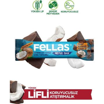 Fellas 40 gr Chialı ve Hindistan Cevizli Meyve Bar