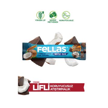 Fellas 40 gr Chialı ve Hindistan Cevizli Meyve Bar