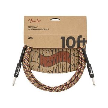 Fender 10' Festival Pure Hemp Rainbow 3 m Enstrüman Kablosu