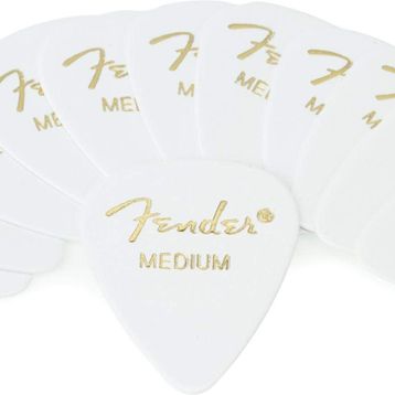 Fender 351 Beyaz Celluloid Thin Gitar Penası