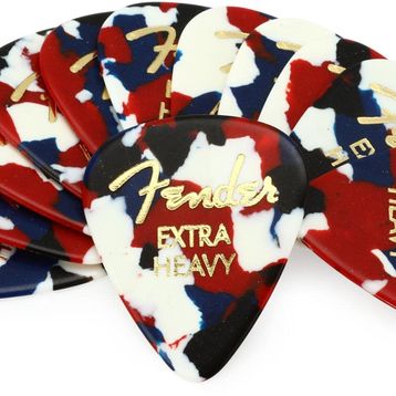 Fender 351 Shape Classic/Premium Celluloid Picks White Thin Pena