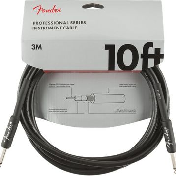 Fender Professional 3 m Düz Siyah Enstrüman Kablosu