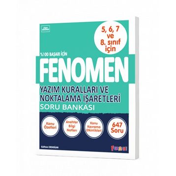 Fenomen 5 6 7 ve 8. Sınıf Yazım Kuralları ve Noktalama İşaretleri Soru Bankası