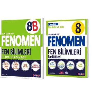 Fenomen Yayınları - 8. Sınıf Fen Bilimleri B Soru Bankası - Fen Bilimleri 1. Fasikül Mevsimler ve İklim 2 Kitap