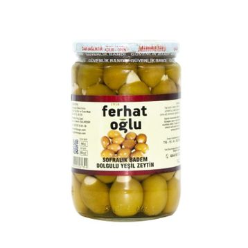 Ferhatoğlu 440 G Badem Dolgulu Yeşil Zeytin