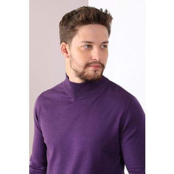 Ferraro 3440 YB Bordo Yarım Balıkçı Yaka Pamuk Erkek Kazak