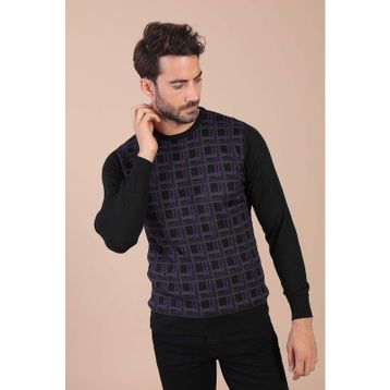 Ferraro 3909 Siyah Bisiklet Yaka Superfine Yün Erkek Kazak