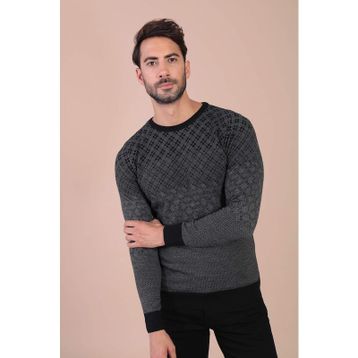 Ferraro 3909 Siyah Bisiklet Yaka Superfine Yün Erkek Kazak