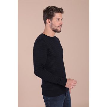 Ferraro 3981 Lacivert Bisiklet Yaka Superfine Yün Erkek Kazak
