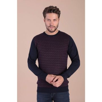 Ferraro 3981 Lacivert Bisiklet Yaka Superfine Yün Erkek Kazak