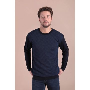 Ferraro 3981 Lacivert Bisiklet Yaka Superfine Yün Erkek Kazak