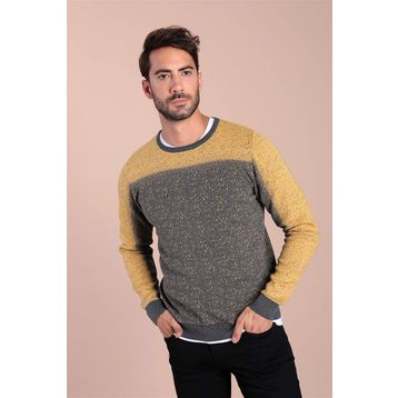 Ferraro 4090 Antrasit Bisiklet Yaka Pamuk İpek Erkek Kazak