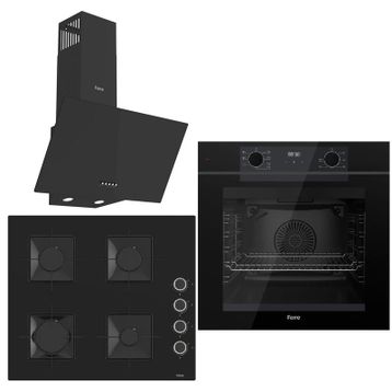 Ferre FryArt QEP63CS - SS205 - D086 Siyah 3'lü Ankastre Set