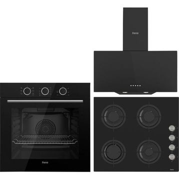 Ferre QXE62CS - CS205 - D086 Siyah 3'lü Ankastre Set