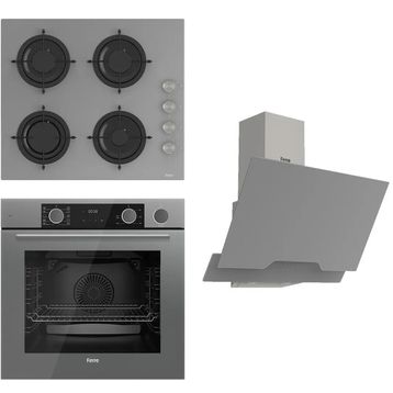 Ferre Steamart ve Fryart CS208 - XE64CPR -D065 3'lü Gri Ankastre Set