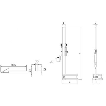 Fett AS-621200 0-500 mm Asimeto Mekanik Yükseklik Mihengiri