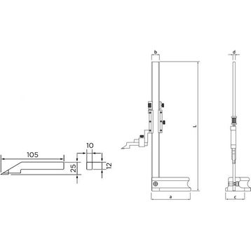 Fett AS-621200 0-500 mm Asimeto Mekanik Yükseklik Mihengiri